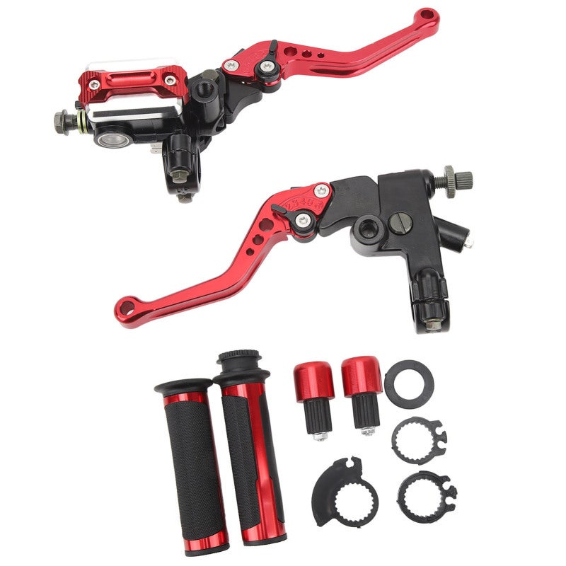 Motorcycle Brake Lever 22mm Handlebar Golden Adjustable Brake Lever - 6-Gear Distance Aluminium Scooter Brake Lever for Most Motorcycles - Image 1