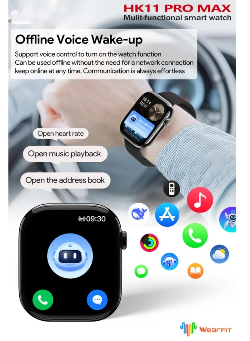 HK11 PRO MAX Waterproof  Smart Watch 2.02" AMOLED Display - Image 3