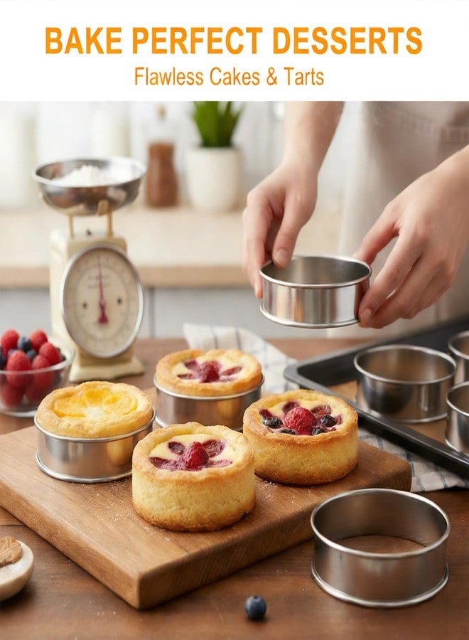 SHANDERBAR 20 PCS English Muffin Rings - 4 Inch and 3.35 Inch Set Stainless Steel Crumpet Rings, Nonstick Muffin Pastry Cake Cookie Ring, Double Rolled Metal Round Tart Ring Egg Molds for Home Baking Cooking - Image 5