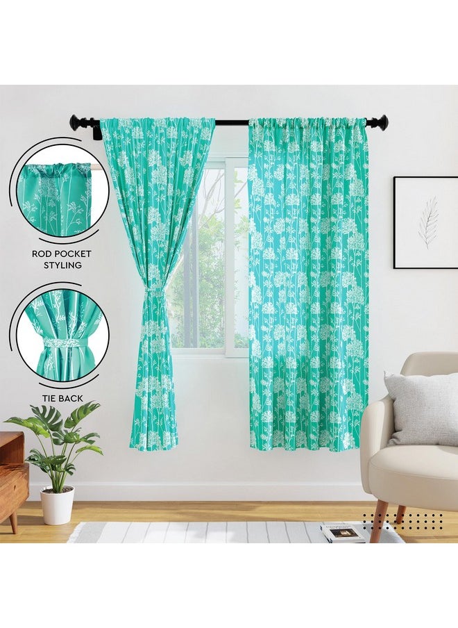 Encasa XO Window Curtain 6 ft Set of 2, Polyester Printed with Rod Pocket, Tie Back, Light-Filtering, Semi Sheer/Transparent Curtains- Kitchen, Bedroom, Living Room (140x183 cm), Blotch Teal - pzsku/ZD7AB13DF818AEB49CE1AZ/45/_/1738305800/a5565d92-72be-4f71-af20-9afb512a123c