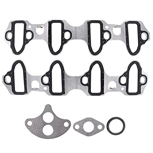 MNJWS Intake Manifold Gasket Set - Compatible with 4.8L 5.3L 6.0L Chevy Silverado, Suburban, Tahoe, GMC Sierra, Yukon, Savana, Cadillac Escalade - Replace 89060413 MS98016T - Image 1