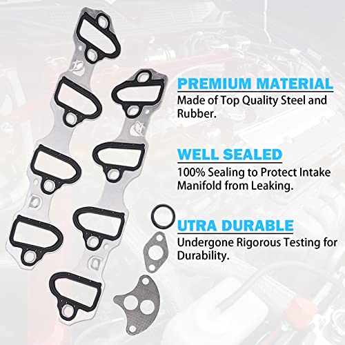 MNJWS Intake Manifold Gasket Set - Compatible with 4.8L 5.3L 6.0L Chevy Silverado, Suburban, Tahoe, GMC Sierra, Yukon, Savana, Cadillac Escalade - Replace 89060413 MS98016T - Image 5