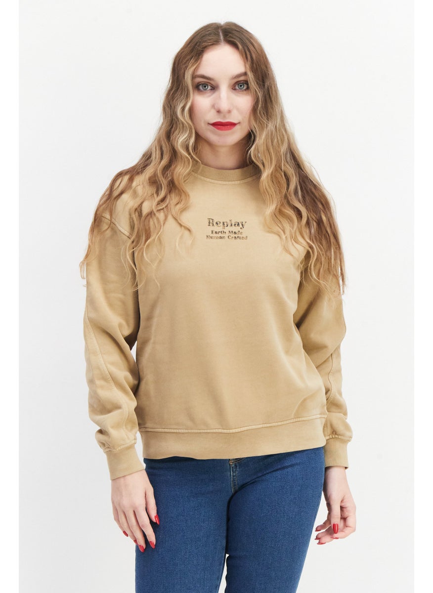 Women Crew Neck Long Sleeve Graphic Sweatshirt, Khaki - pzsku/ZD7AB19045540563B6260Z/45/_/1726109345/b90147df-5914-4ef0-abc9-5bb37acead5b