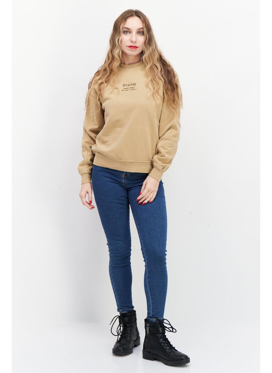 Women Crew Neck Long Sleeve Graphic Sweatshirt, Khaki - pzsku/ZD7AB19045540563B6260Z/45/_/1726109348/7cde004e-2337-4c44-81fc-f882319da3c2