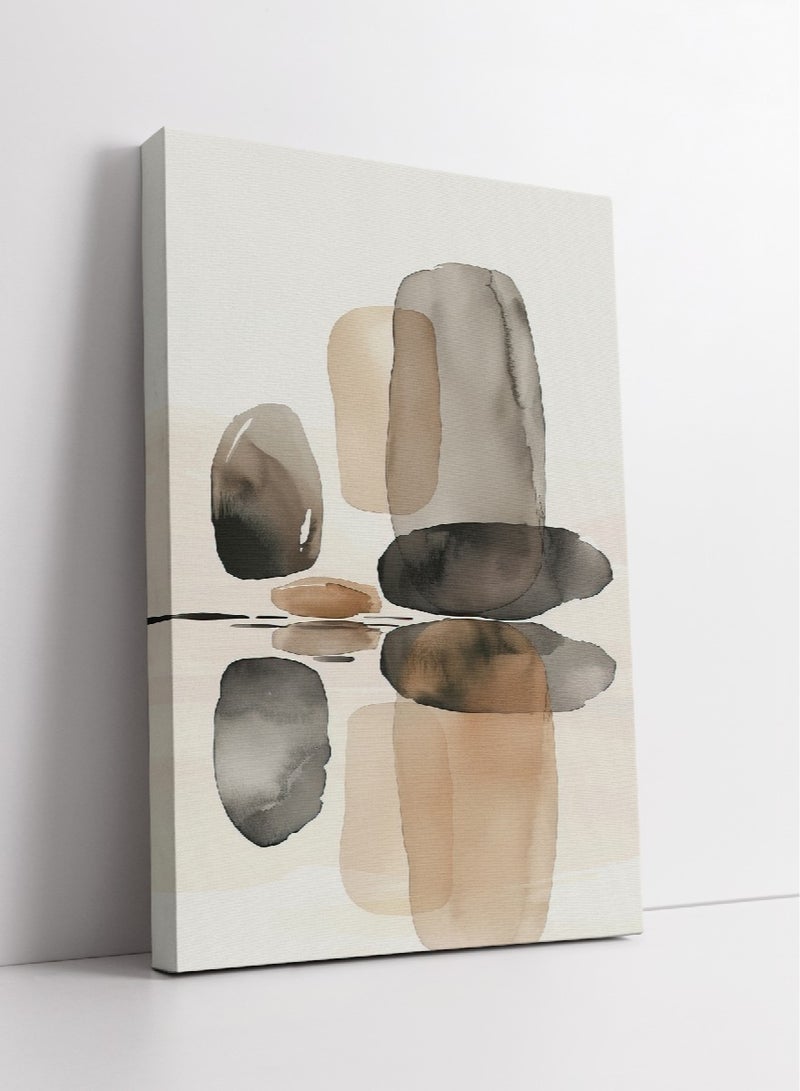 مودكلاس لوحة جدارية تصميم تجريدي بإطار خشبي - Image 1