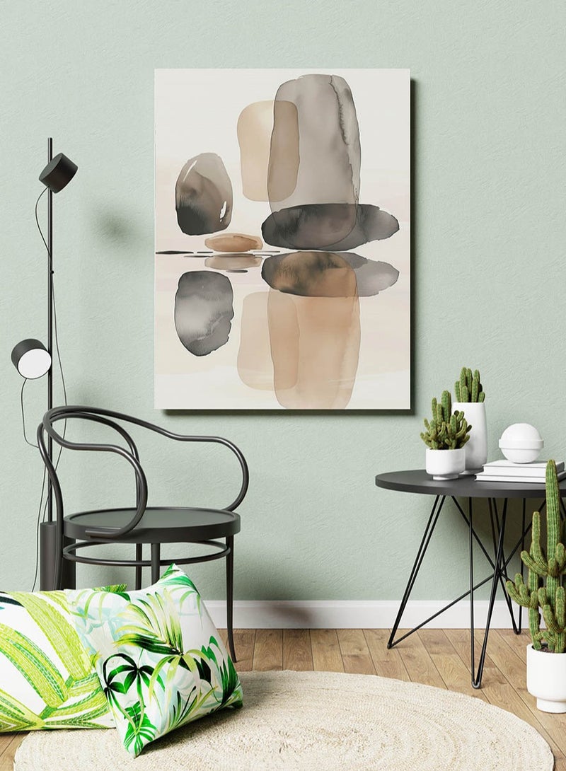 مودكلاس لوحة جدارية تصميم تجريدي بإطار خشبي - Image 2