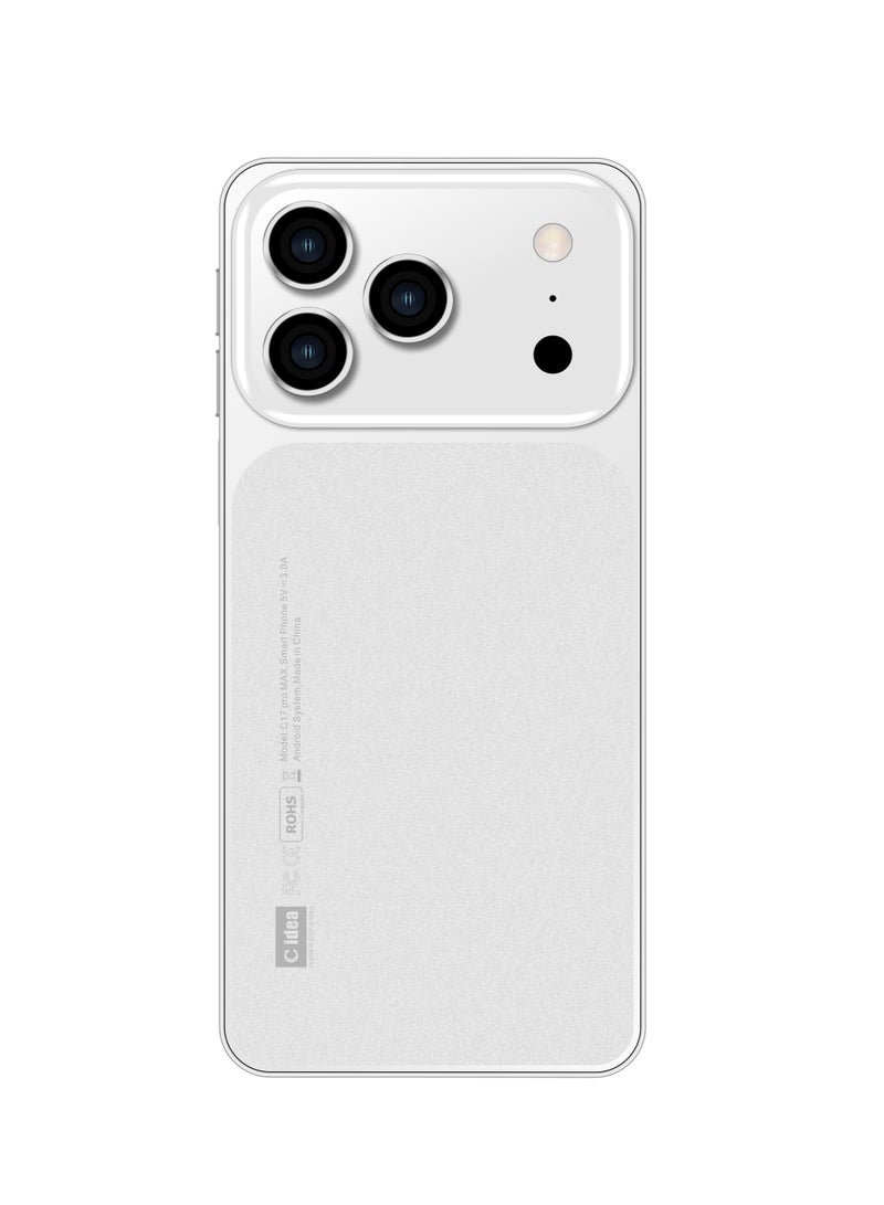 C idea C17 Pro Max Android Smartphone 6.8 Inch HD Display, 6GB RAM, 64GB Storage, 13MP + 5MP Camera, Face Unlock, 5800mAh Battery, Dual SIM Mobile Phone - White - Image 3