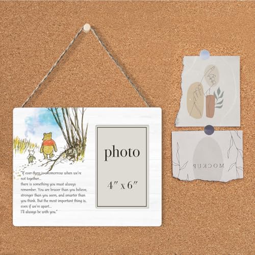 AKFVNSFK Pooh Bear Quote Picture Frame, Classic Pooh Bear Nursery Gifts, Inspirational Gifts for Her Him Friends, I'll Always Be With You Photo Frame for 4 x 6 Inch Photo - Image 4
