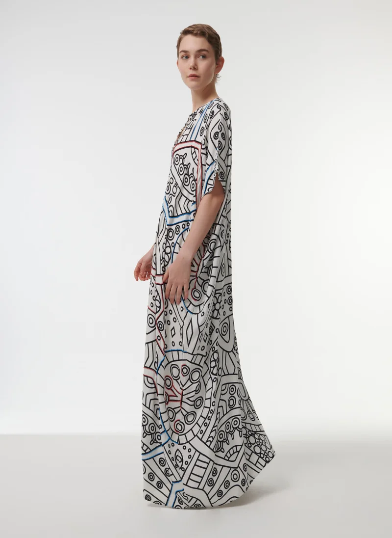leem Embellished Printed Kaftan