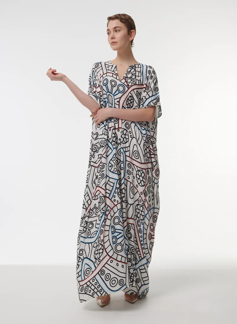 leem Embellished Printed Kaftan