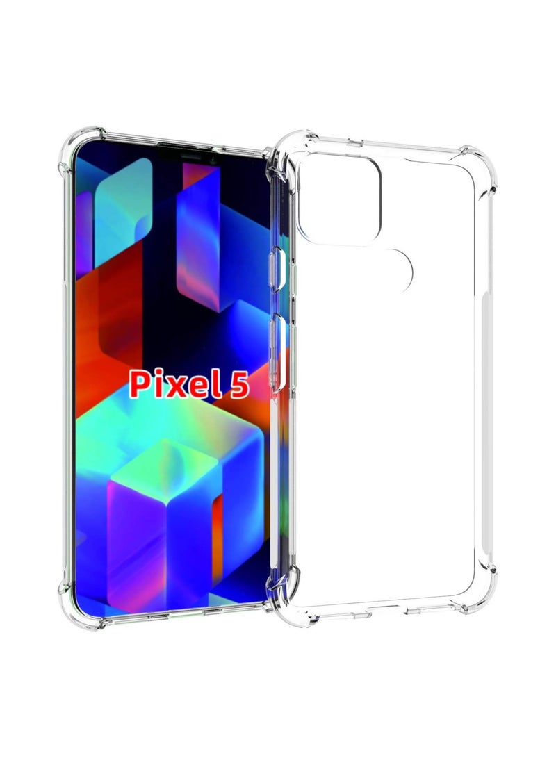 غطاء حماية خلفي لهاتف Google Pixel 5 مزود بوسادة هوائية ناعمة من السيليكون المقاوم للصدمات ورفيع للغاية ومضاد للخدش واقٍ من الصدمات في الزاوية لهاتف Google Pixel 5 (شفاف) - Image 1