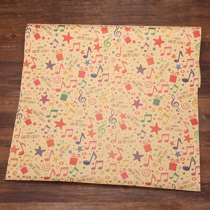 Birthday Wrapping Paper 10 Pre-Cut Folded 20" X 298" Sheets: Recyclable Thick Durable Kraft Paper - 4 Fun Colorful Designs Gift Wrapping Paper for Birthday Parties Holiday Gifting for Kids Girls Boys - Image 1