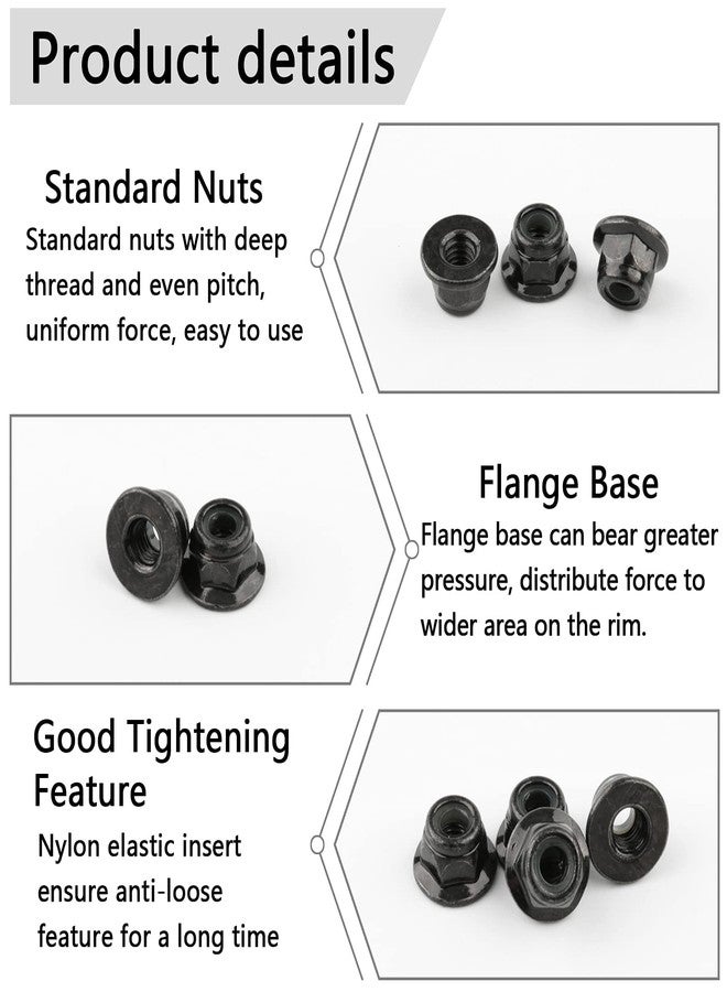 Rchobbytop 20 Pairs Hex 4mm Flange Nylon Insert Locknuts and M4 Flat Washers with Small Cross Socket Wrench for Traxxas Axial HPI TLR HSP Model 1/10 RC Car Vehicles Wheel Replacement Parts, Black - Image 3