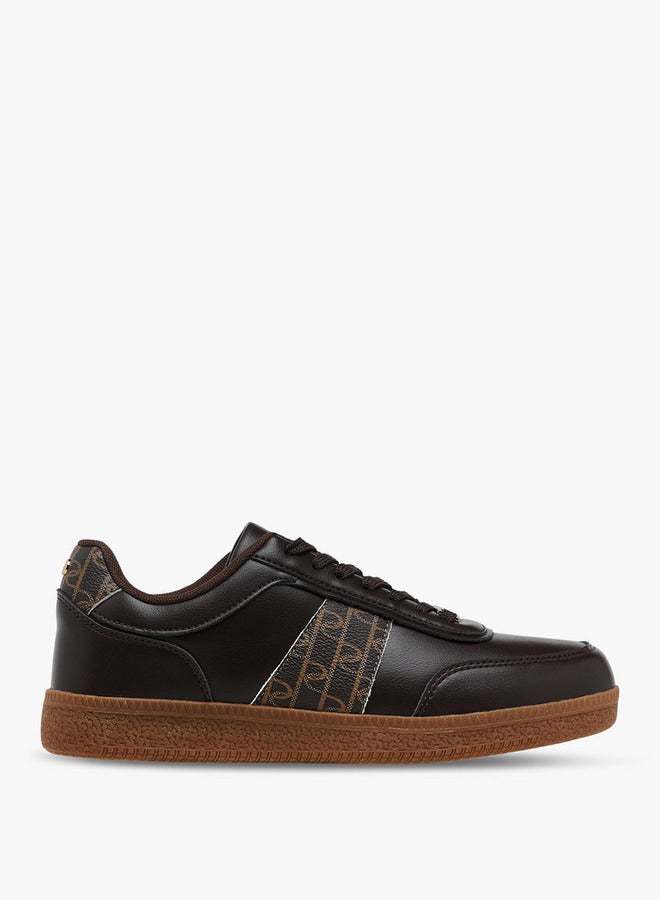 Paprika Monogram Print Sneakers with Lace-Up Closure - Image 3