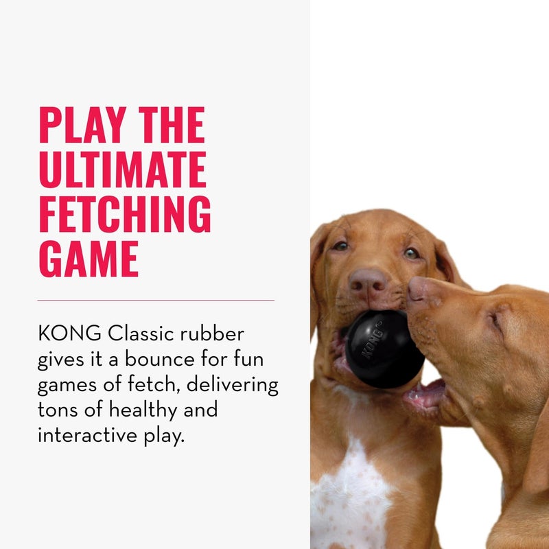 KONG Extreme Ball with Hole - Fetch Toy - Durable Dog Toy for Training, Interactive Playtime & More - Natural Extreme Rubber Ball - Black - for Large/Medium Dogs - Image 2