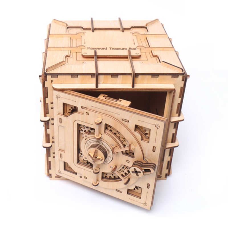 3D Wooden Puzzle Password Box Mechanical Model Kit DIY Self-assembly Crafts Building Set Desk Decoration Educational Christmas Birthday Holiday Gift for Children Students Girls Boys Teens Adults - Image 2