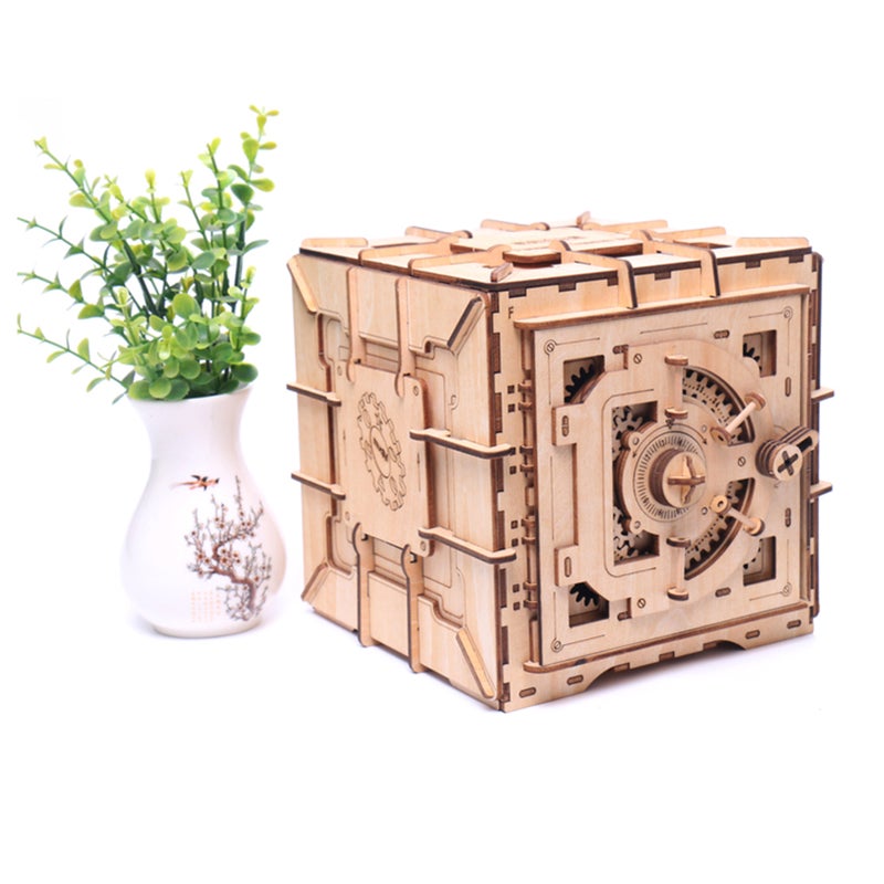 3D Wooden Puzzle Password Box Mechanical Model Kit DIY Self-assembly Crafts Building Set Desk Decoration Educational Christmas Birthday Holiday Gift for Children Students Girls Boys Teens Adults - Image 5