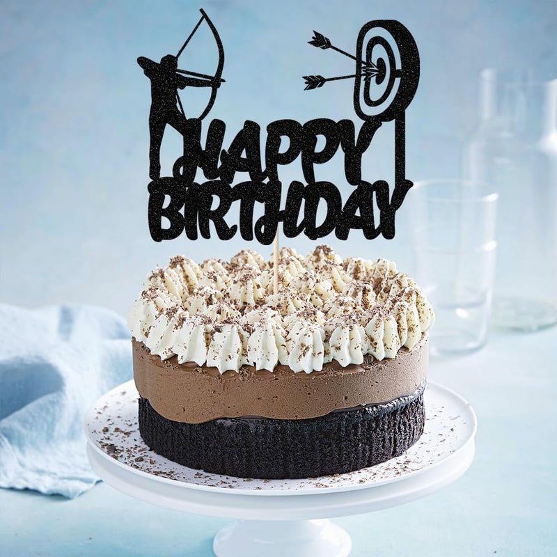 Yetxel black flash Archery Cake Topper  Bow Arrow Hunting Birthday Birthday Party Supply Decorat - Image 5