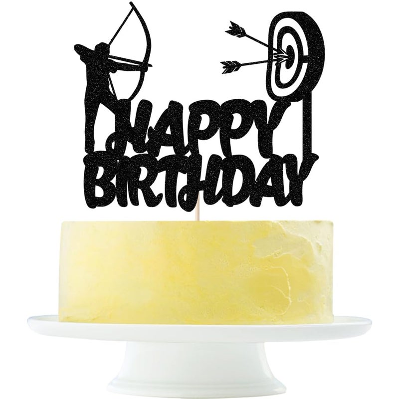 Yetxel black flash Archery Cake Topper  Bow Arrow Hunting Birthday Birthday Party Supply Decorat - Image 1