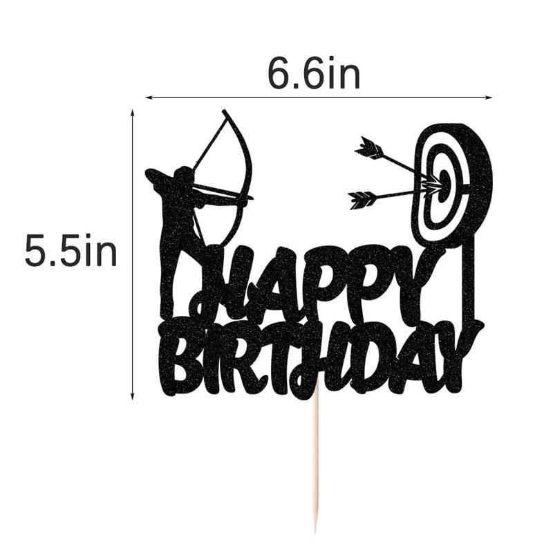 Yetxel black flash Archery Cake Topper  Bow Arrow Hunting Birthday Birthday Party Supply Decorat - Image 2
