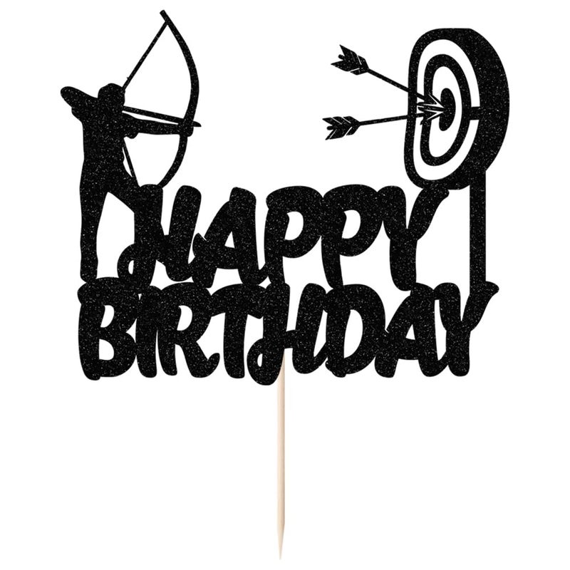 Yetxel black flash Archery Cake Topper  Bow Arrow Hunting Birthday Birthday Party Supply Decorat - Image 3