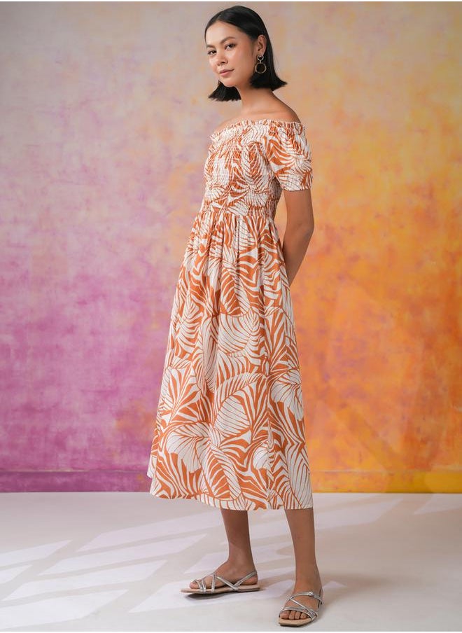 sanskrutihomes Floral Print Fit and Flare Midi Dress by Styli  - Image 5