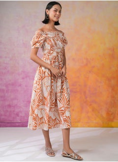 sanskrutihomes Floral Print Fit and Flare Midi Dress by Styli  - Image 4