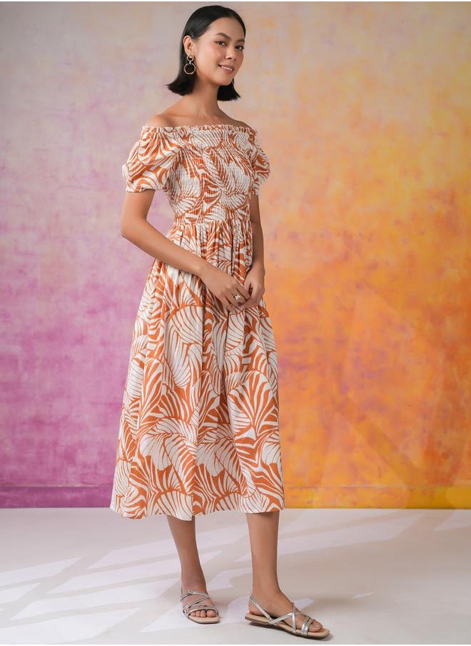 sanskrutihomes Floral Print Fit and Flare Midi Dress by Styli  - Image 4