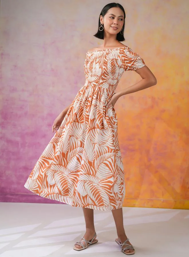 sanskrutihomes Tropical Print Dress