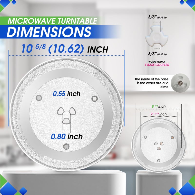 Bagean Microwave Plate Replacement 10.6 Inch for WB48X21336 Microwave Oven Turntable Plate - GE Replacement Microwave Glass Plate Fits Many Brands Plates - Rotating Dish Tray For Better Reheating and Cooking - Image 3