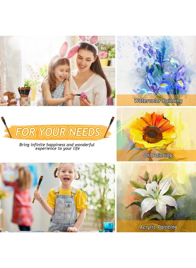 Meanplan 6 Pcs Flat Paint Brushes 1 Inch Watercolor Acrylic Paint Brush Synthetic Nylon Craft Artist Brushes For Painting Oil Fine Crafts Face Body Art Painting For Kids - Image 4