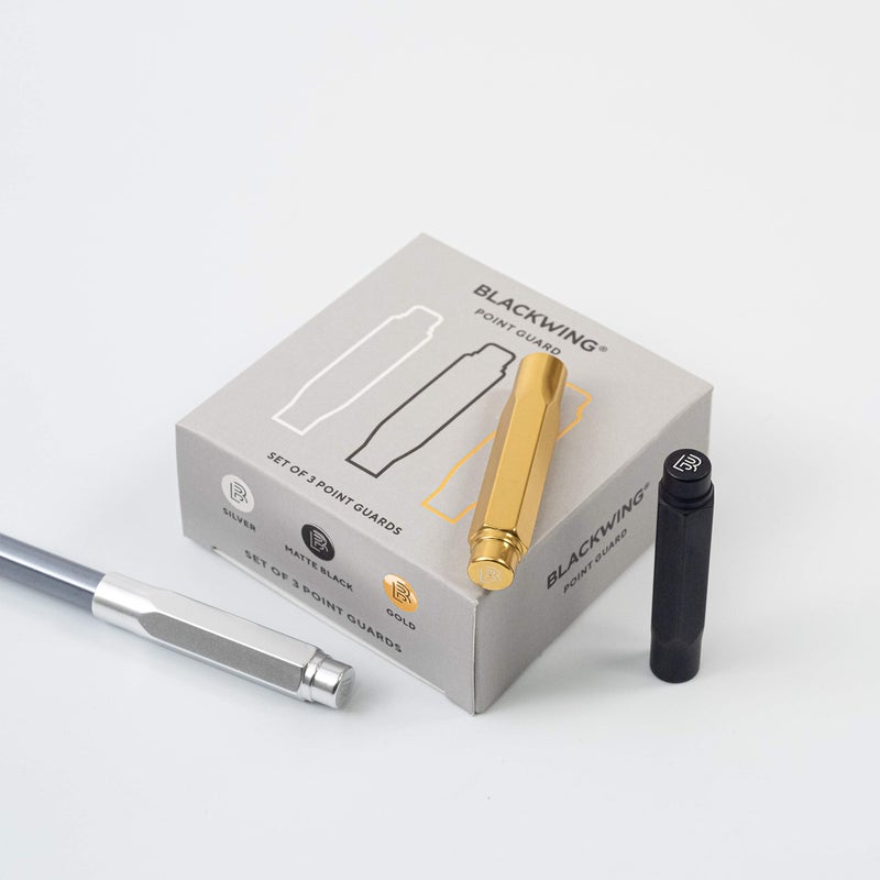 Blackwing Point Guards - Set of 3, Protects Pencil Points, Mixed Color Pack (Gold, Silver, and Black), Lightweight Machined Aluminum - Image 3