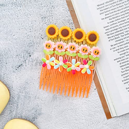 Yellow Bee Set of 3 Comb Pins for Girls, Pink, Orange & Yellow, 2-7 Years - Image 2