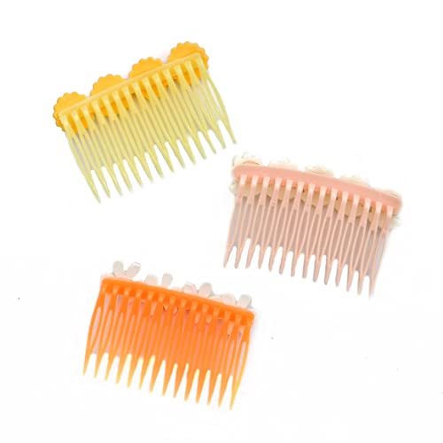 Yellow Bee Set of 3 Comb Pins for Girls, Pink, Orange & Yellow, 2-7 Years - Image 3