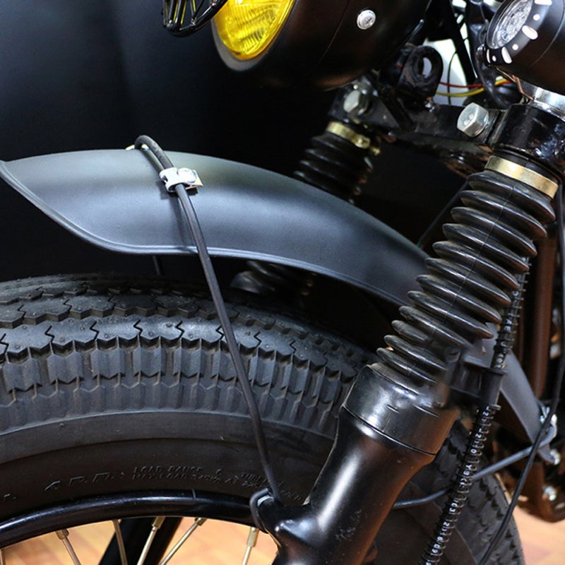 Motorcycle Front Mudguard: Matte Black Durable Metal - Rust-Resistant Mud Protection for Vintage Motorcycles With 15-17 Inch Front Wheel Hubs - Image 5
