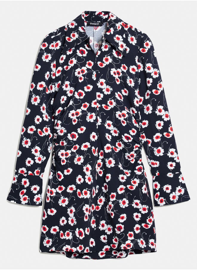DESIGUAL - Short floral shirt dress - Image 1