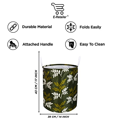 E-Retailer® Polyester Foldable Laundry Bag/Toy Storage Bag/Laundry Basket Organizer With Handle For Dirty Clothes, 45Ltr. (Color-Leaf Green, Size-17x14 Inches) - Image 2