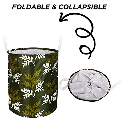 E-Retailer® Polyester Foldable Laundry Bag/Toy Storage Bag/Laundry Basket Organizer With Handle For Dirty Clothes, 45Ltr. (Color-Leaf Green, Size-17x14 Inches) - Image 3