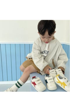 TS Spring And Autumn Children's Microfiber Velcro Canvas Shoes Color Blocked Lightweight Baby Shoes  - Image 4