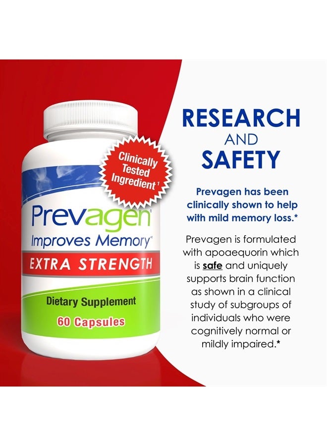 Prevagen يحسن الذاكرة - قوة إضافية 20 ملغ، 60 كبسولة مع أبوأكوورين وفيتامين د مع علبة تخزين جذابة وقابلة للتكديس، مكمل للدماغ لصحة دماغ أفضل - عبوة من 3 - Image 3