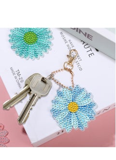 SYOSI Spring Flowers Diamond Painting Keychains Daisy Sunflower Diamond Art Key Rings Double Sided Full Drill Diamond Keychains Colorful Flowers Hanging Ornaments for DIY Crafts Home Party Decor12 PCS  - Image 5
