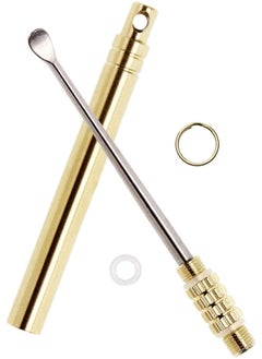 ONLYKXY Ear Wax Removal Tool, Folding Type Titanium Alloy Ear-Pick Cleaner Portable Ear Wax Removal Tools Ear Spoon Attached A Key Ring  - Image 1