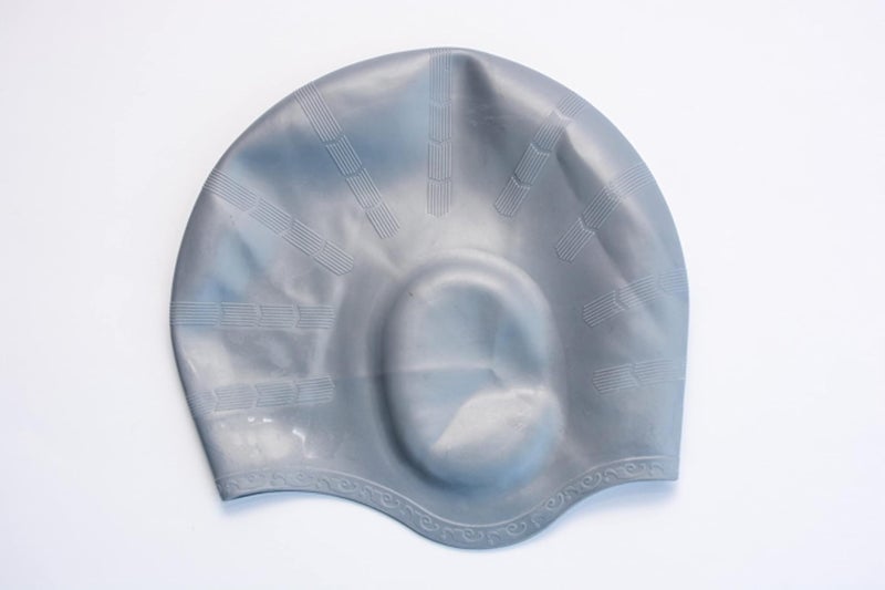 Durable silicone unisex swimming cap cover ears, 3d ergonomic grey