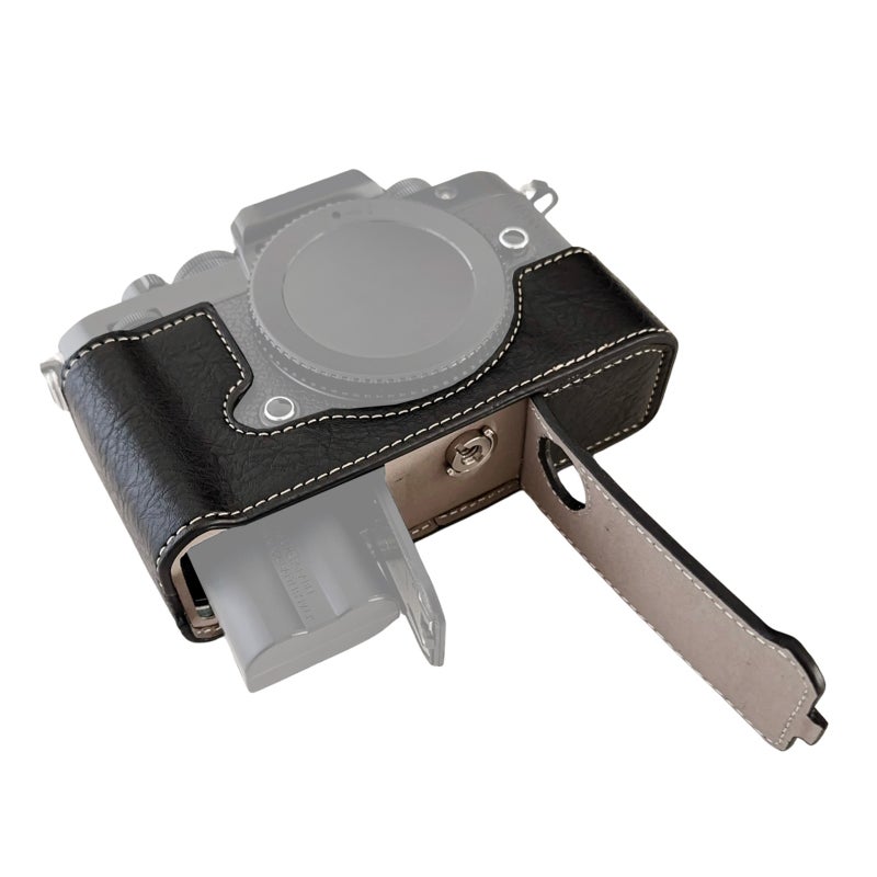 Camera Case for Nikon Zf: Black Premium Synthetic Leather - Perfect Fit Enhanced Grip with 1/4 Inch Thread Hole for Photographers & Tripod Mounting - Image 1