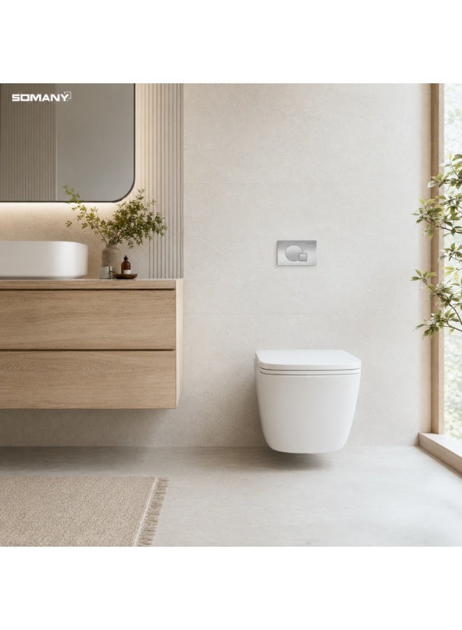 SOMANY Overlap Press Panel for Concealed Cistern Premium Toilet Flush Button, 240x160mm, Modern Bathroom Flush Control Panel - Image 3
