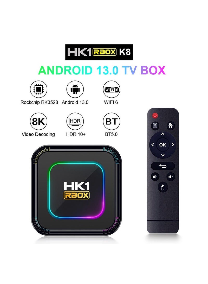 Smart Android 13.0 TV Box 13.0 Support 2.4G/5.8G Wifi6 1000M Ethernet LAN Bluetooth 5.0 3D/8K Set Top TV Box with Mini Backlit Keyboard - Image 1