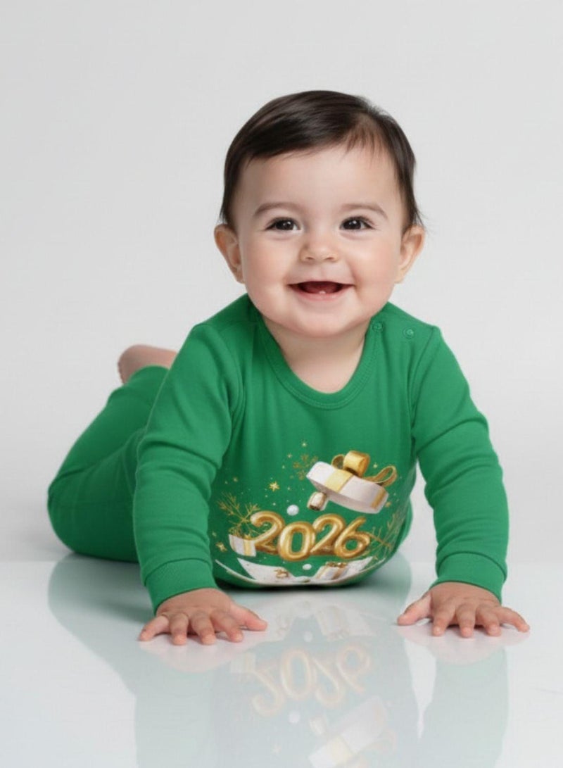 بيبي كلو رومبر أطفال أخضر للعام الجديد - Image 4