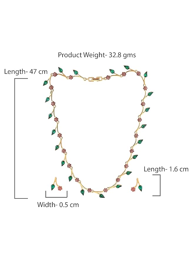 erorex Jewelery Sets For Women Gold Plated Bridal Necklace Jewelery Set With Earrings - Image 4