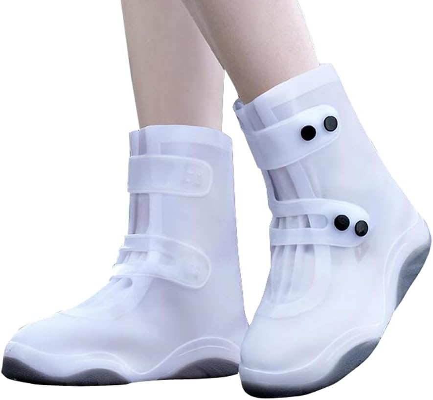 Anti-Slip Rain Shoes for Adults, Portable Shoe Cover for Women and Men, Reusable Rain Shoes Cover Waterproof, 2XL-Transparent Multicolor