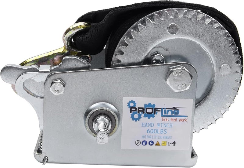 PROFLine 600lbs Hand Winch Heavy Duty Boat Trailer Winch Two-Way Ratchet Gear Crane Weight Translating Hand Crank Winch with 5m Nylon Strap for ATV Truck Towing Rope Winch - Image 4